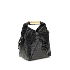 MM6 Black Calf Leather Bos Taurus Handbag