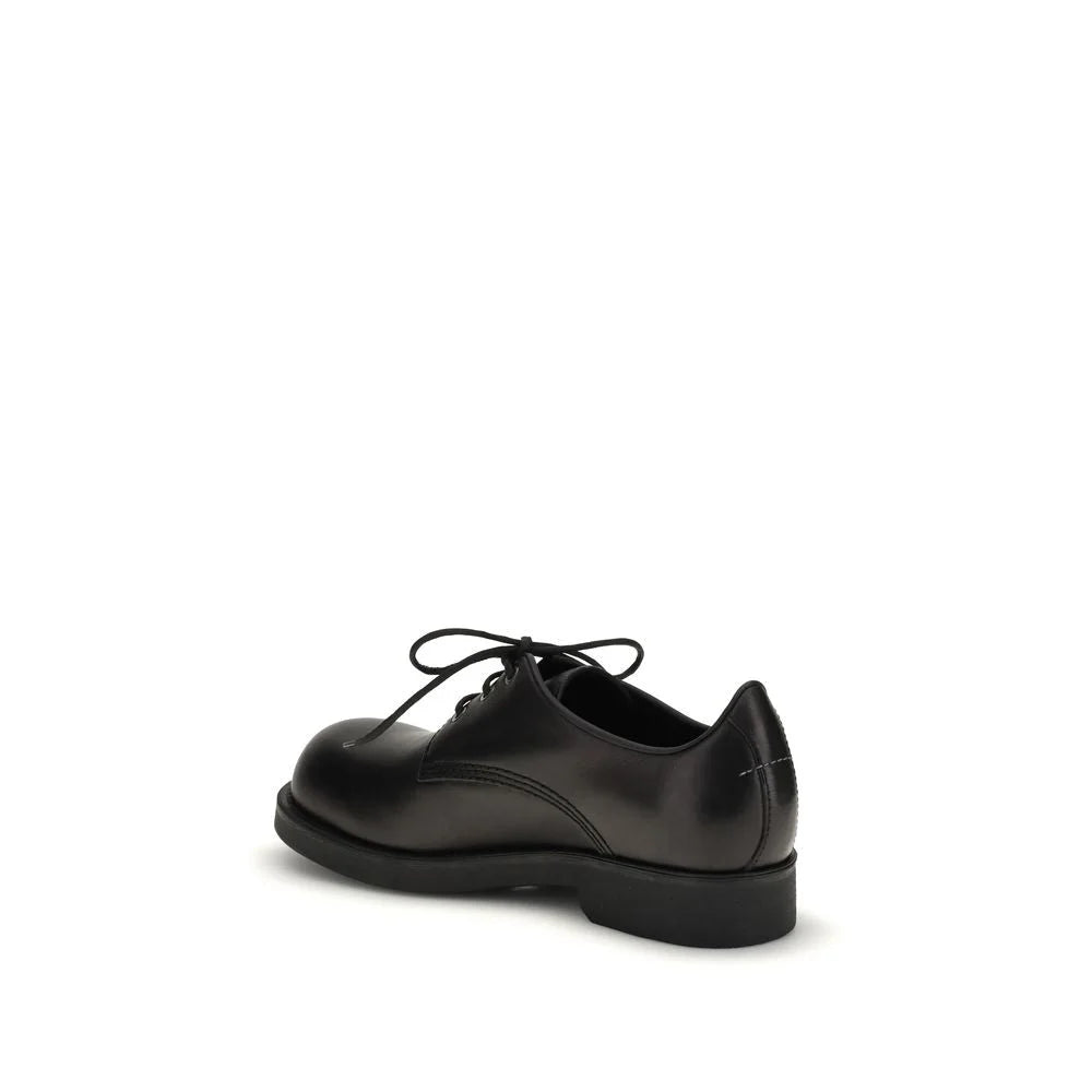 MM6 Black Calf Leather Bos Taurus Oxfords And Derbies