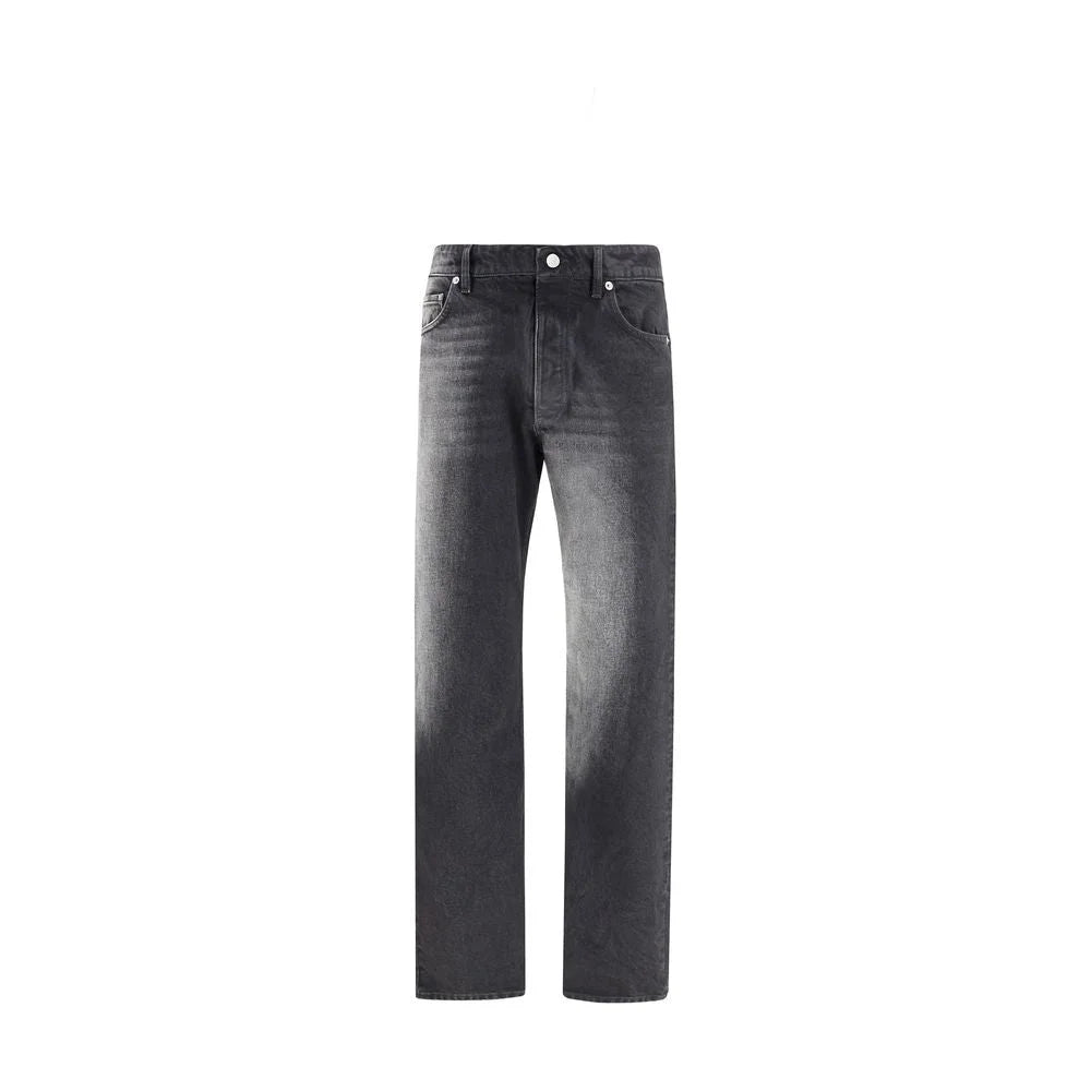 MM6 Black Cotton Straight-Leg Jeans
