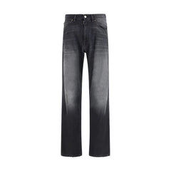 MM6 Black Cotton Straight-Leg Jeans