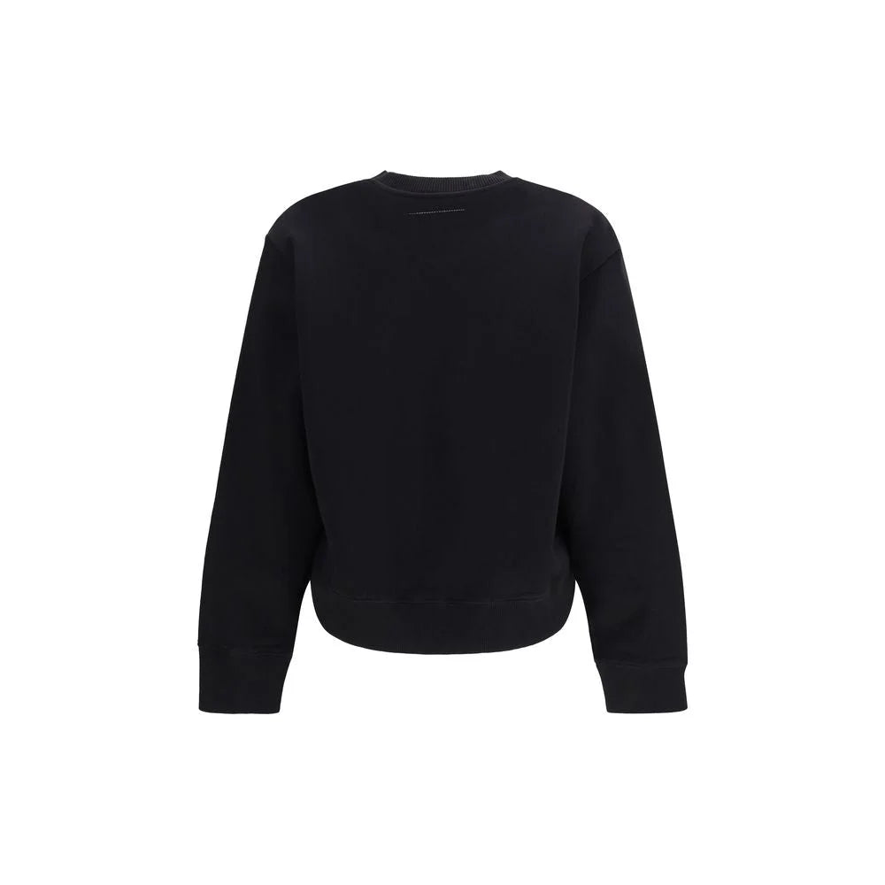 Sweat-shirt en coton noir MM6