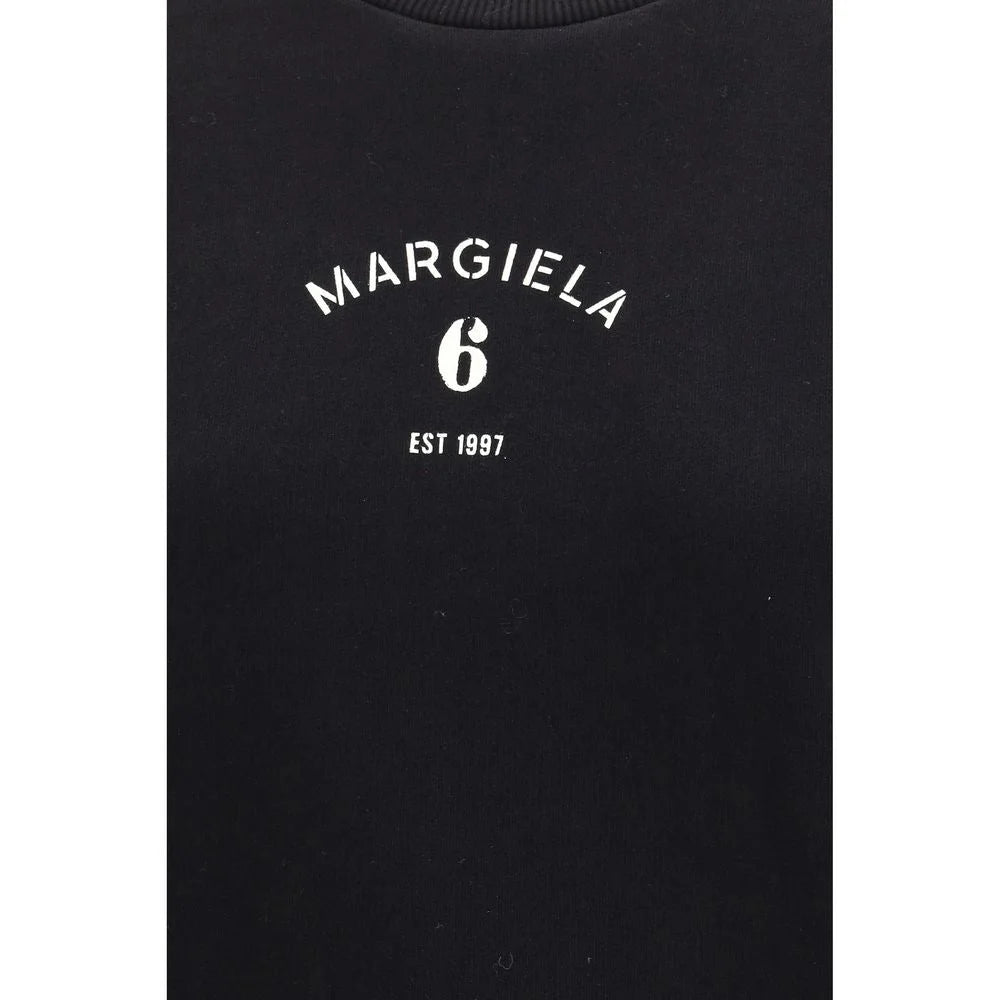 Sweat-shirt en coton noir MM6