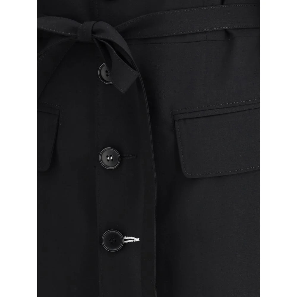 MM6 Black Fleece Wool Coat - IT40 | M