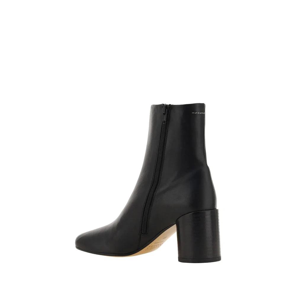 MM6 Black Lamb Ovis Aries Ankle Boots