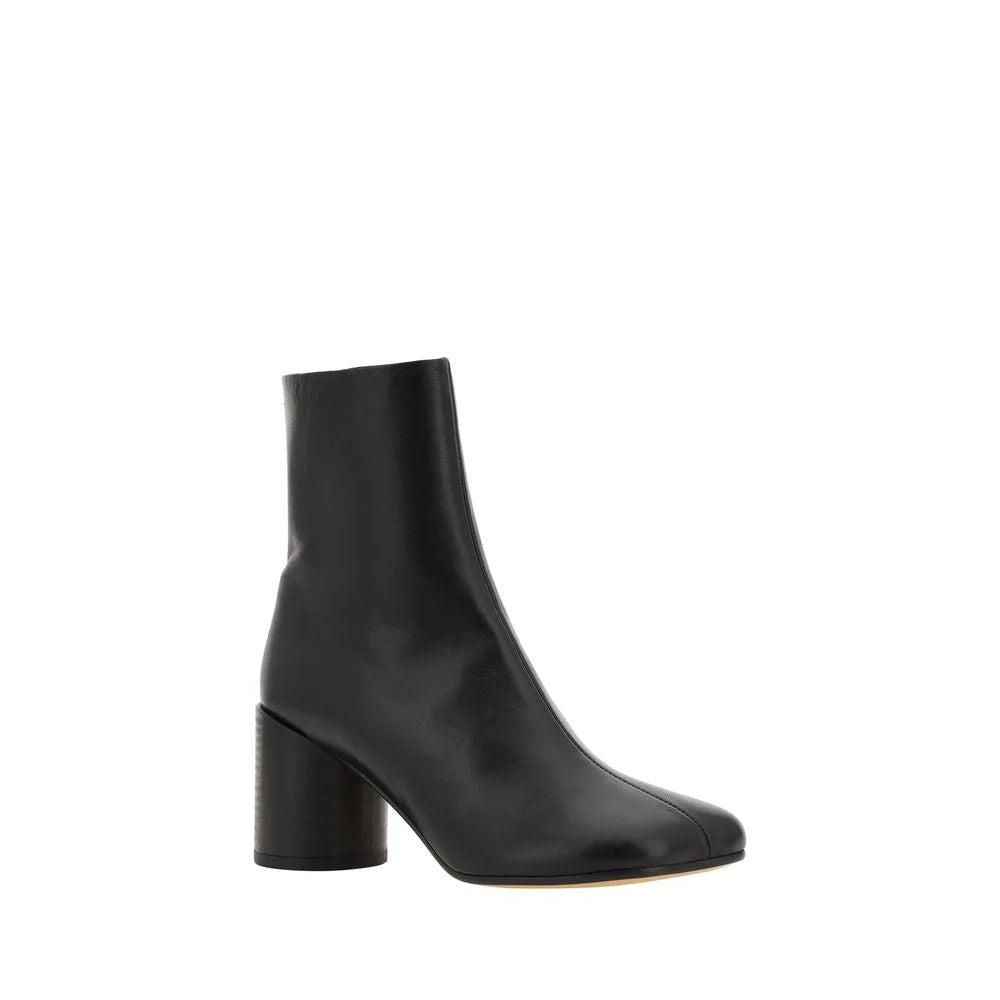 MM6 Black Lamb Ovis Aries Ankle Boots