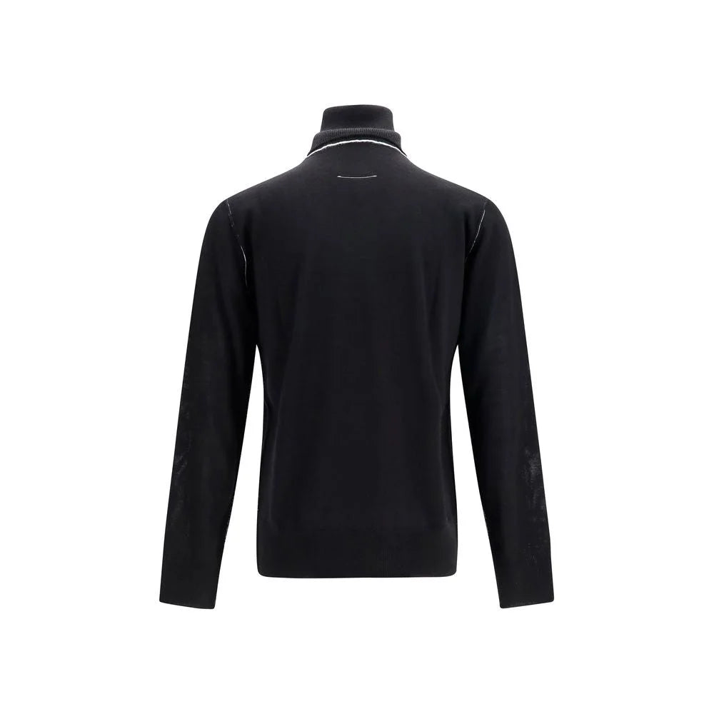 MM6 Black Wool Oves Aries Turtleneck