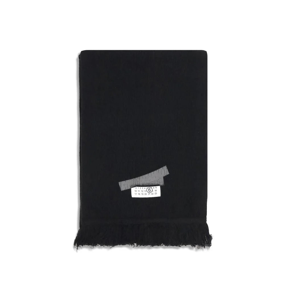 MM6 Black Wool Scarf