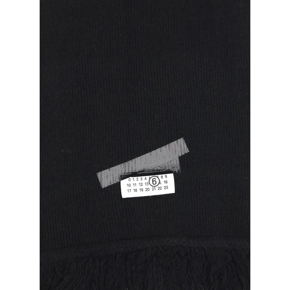 MM6 Black Wool Scarf