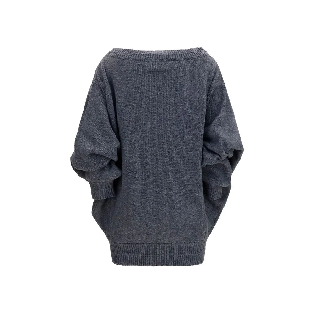 MM6 Gray Wool Oves Aries Casual Dress
