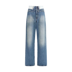 MM6 Light Blue Cotton Straight-Leg Jeans