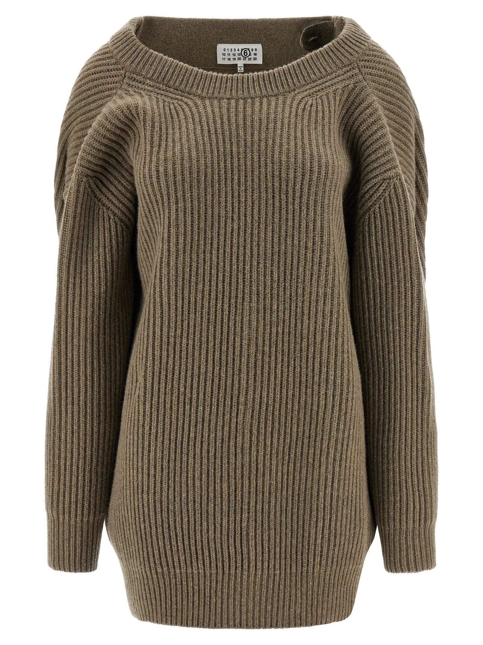 MM6 Maison Margiela Beige Virgin Wool Short Dress - M