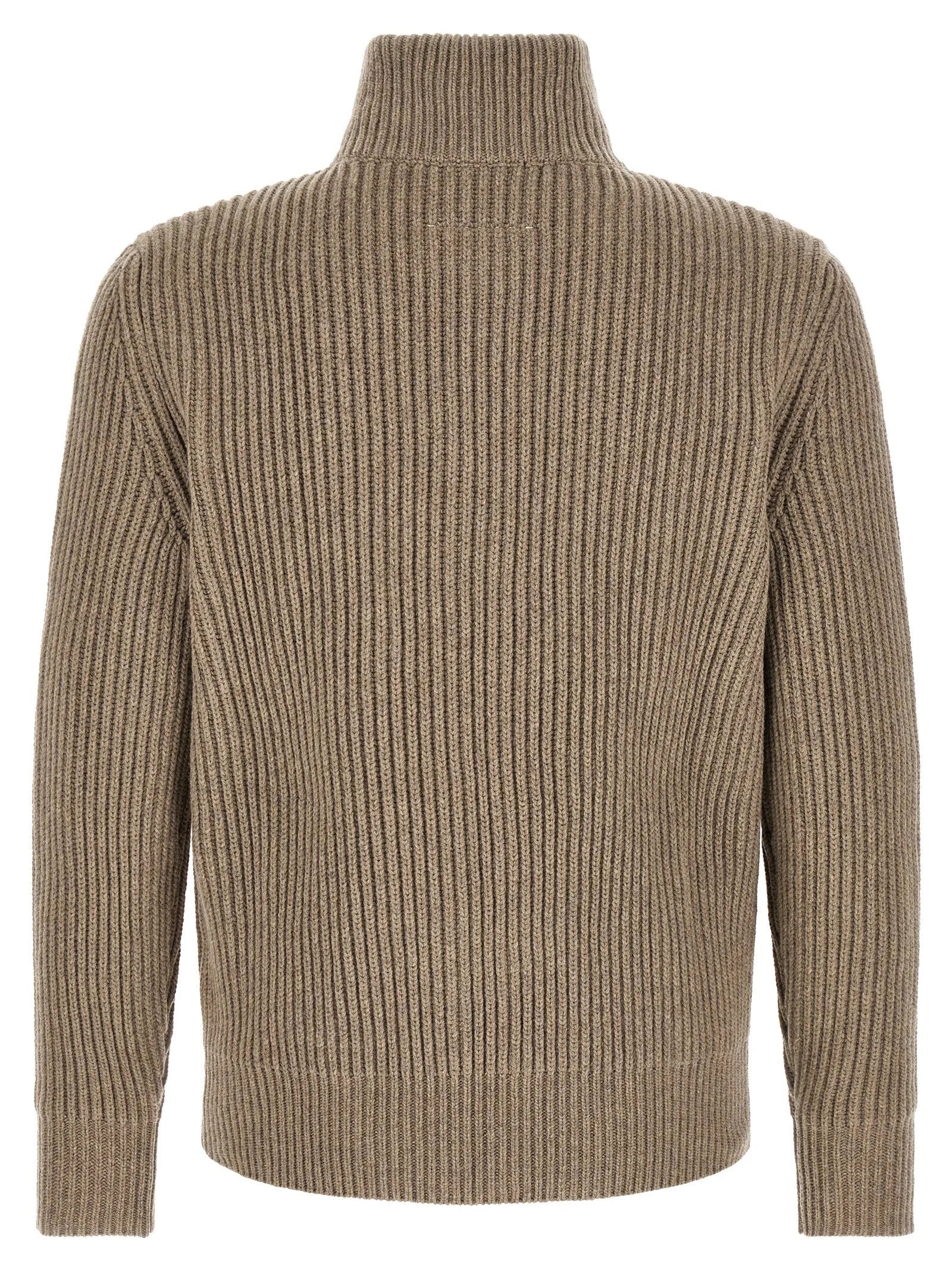 MM6 Maison Margiela Beige Wool Full-Length Jacket