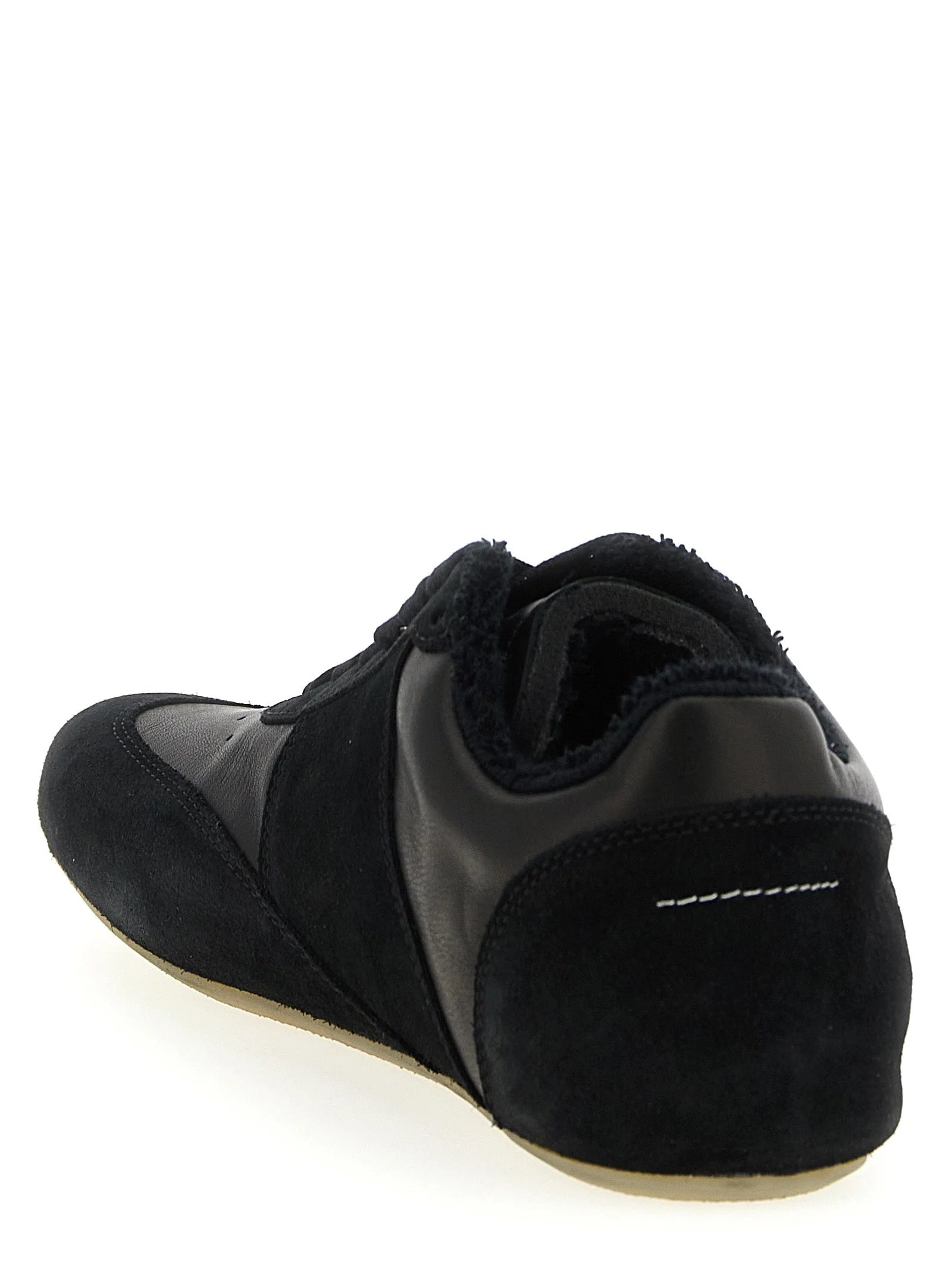 MM6 Maison Margiela Black Calfskin Athletic Sneakers