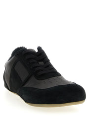 MM6 Maison Margiela Black Calfskin Athletic Sneakers