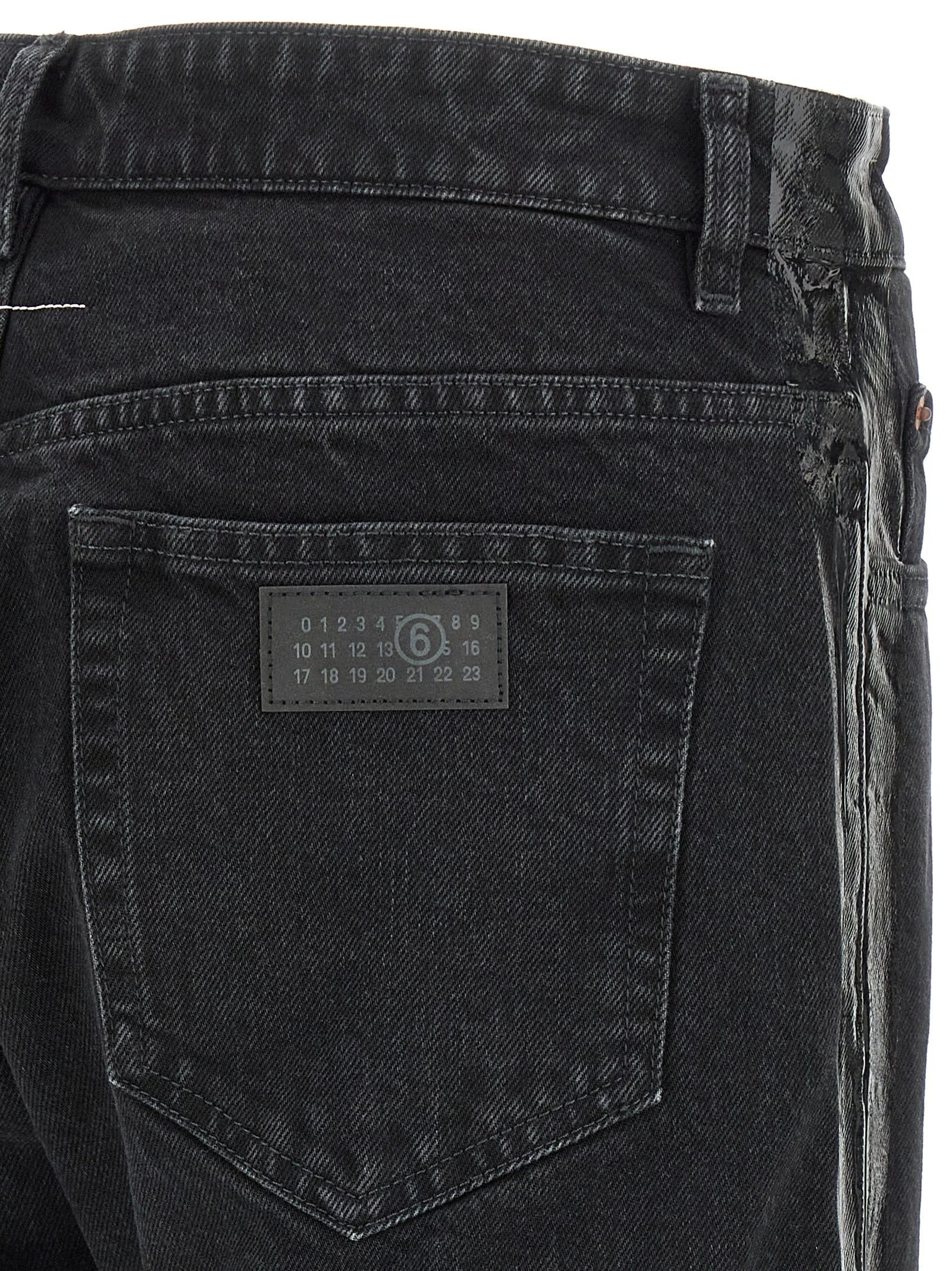 MM6 Maison Margiela Black Cotton Tapered Jeans - W34