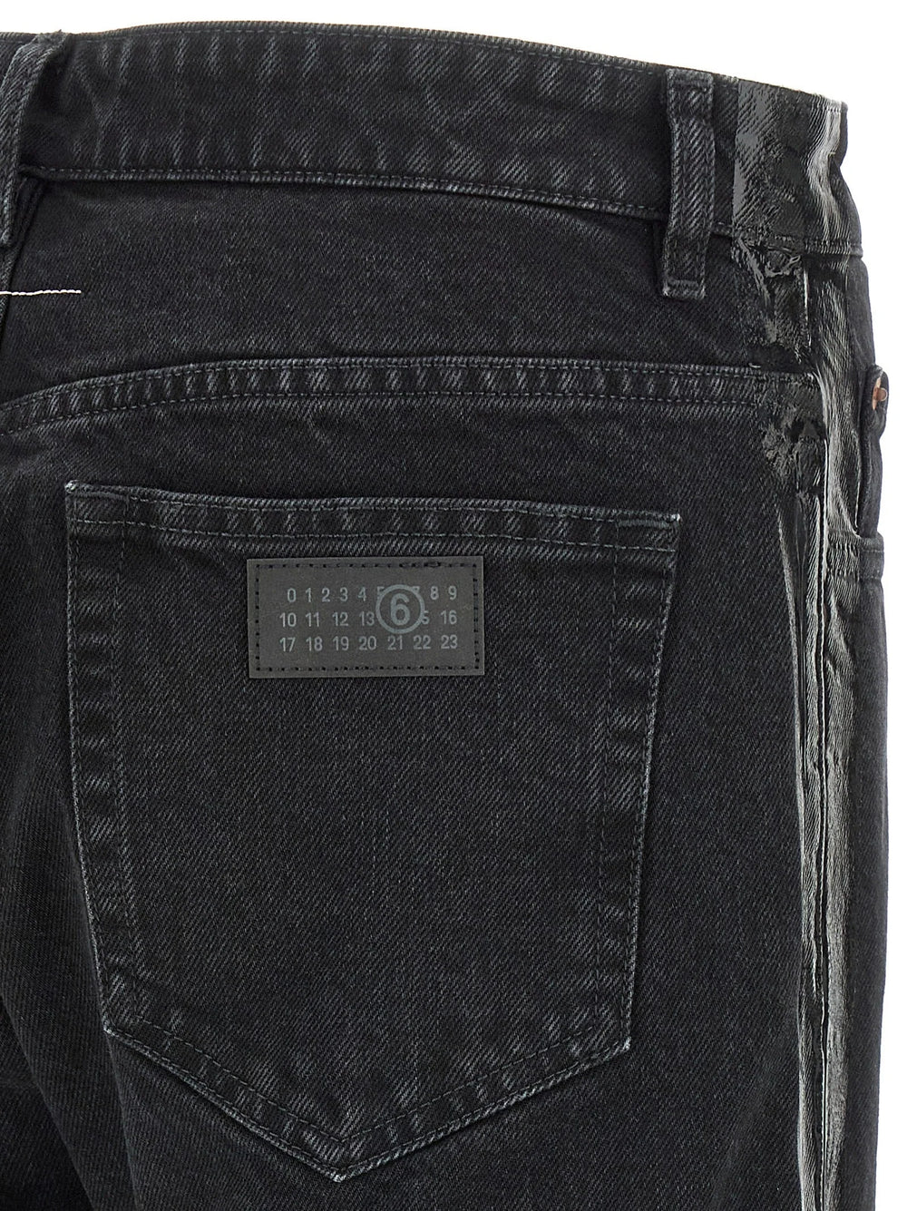 MM6 Maison Margiela Black Cotton Tapered Jeans - W34