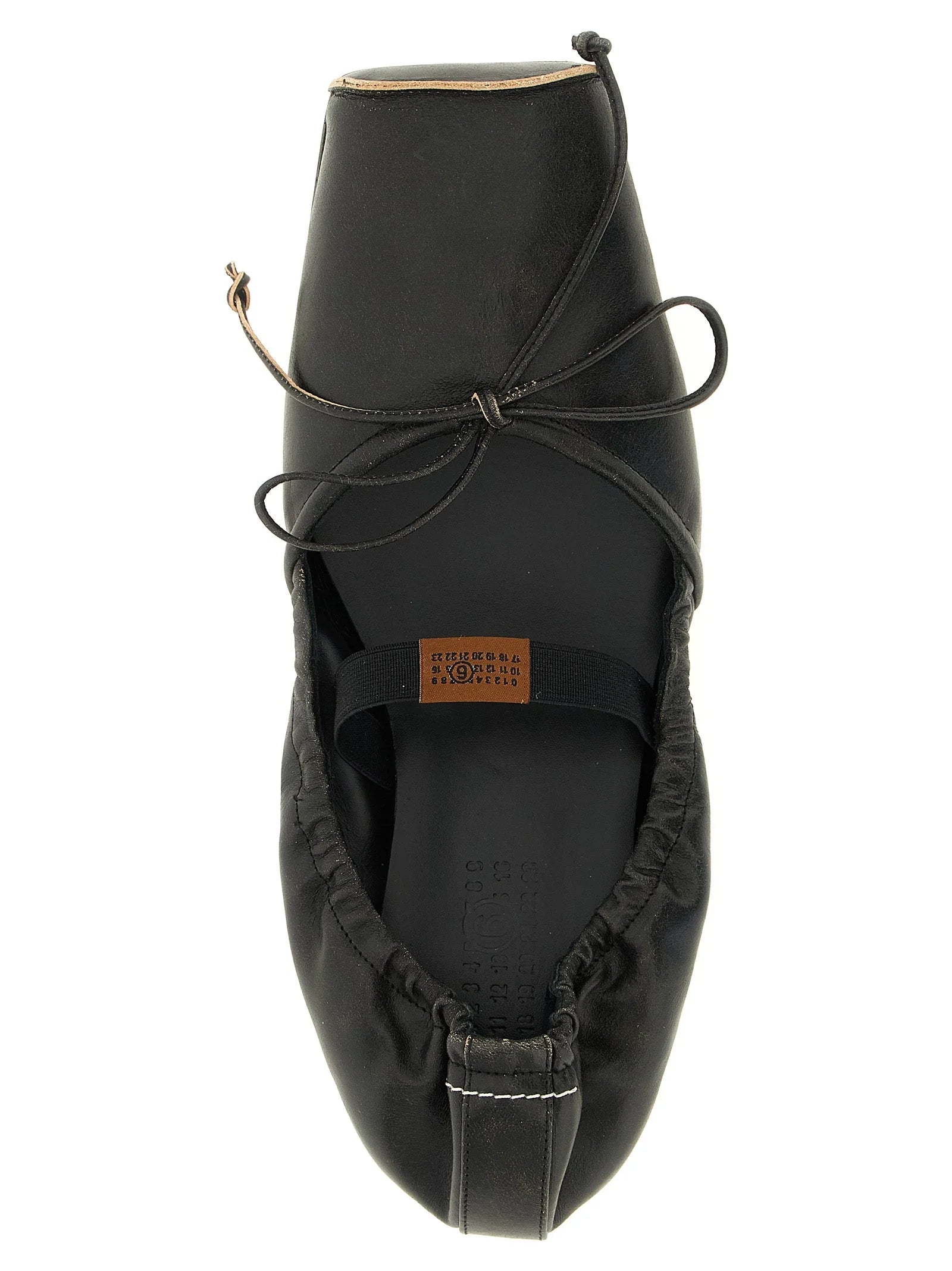 MM6 Maison Margiela Black Cowhide Ballet Flats - EU37/US7