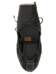 MM6 Maison Margiela Black Cowhide Ballet Flats - EU37/US7