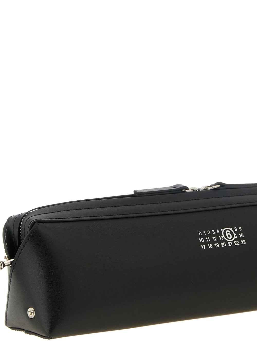 MM6 Maison Margiela Black Cowhide Clutch Bag