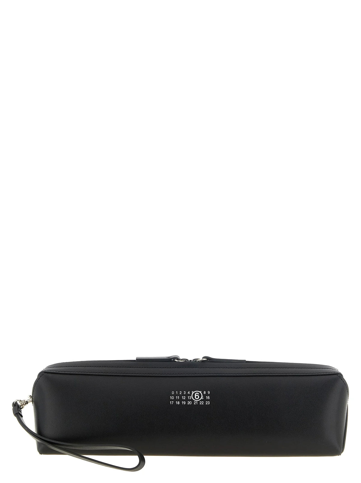 MM6 Maison Margiela Black Cowhide Clutch Bag