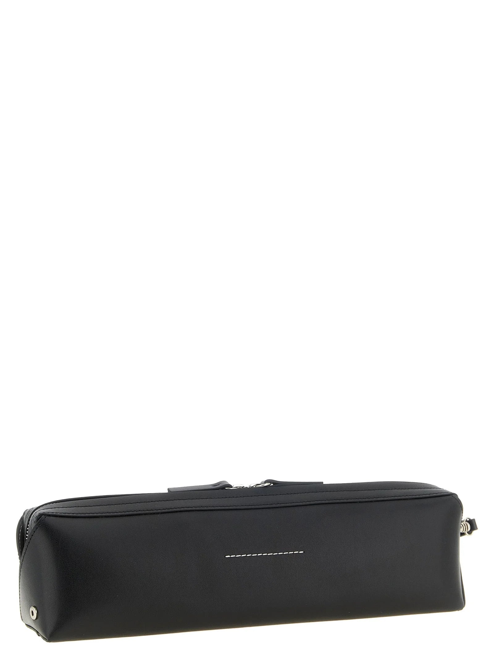 MM6 Maison Margiela Black Cowhide Clutch Bag