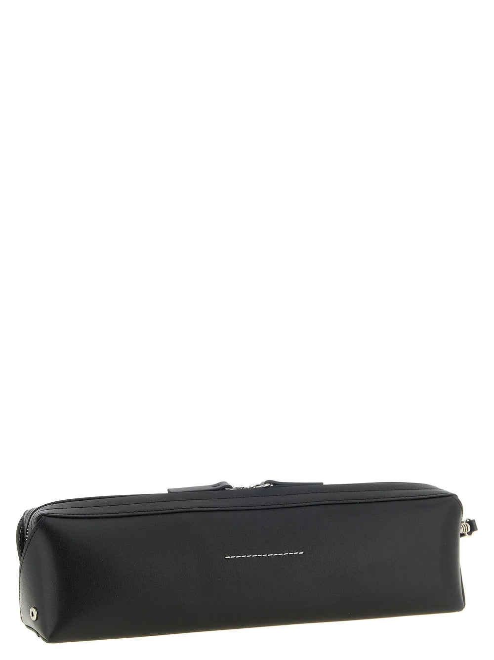 MM6 Maison Margiela Black Cowhide Clutch Bag
