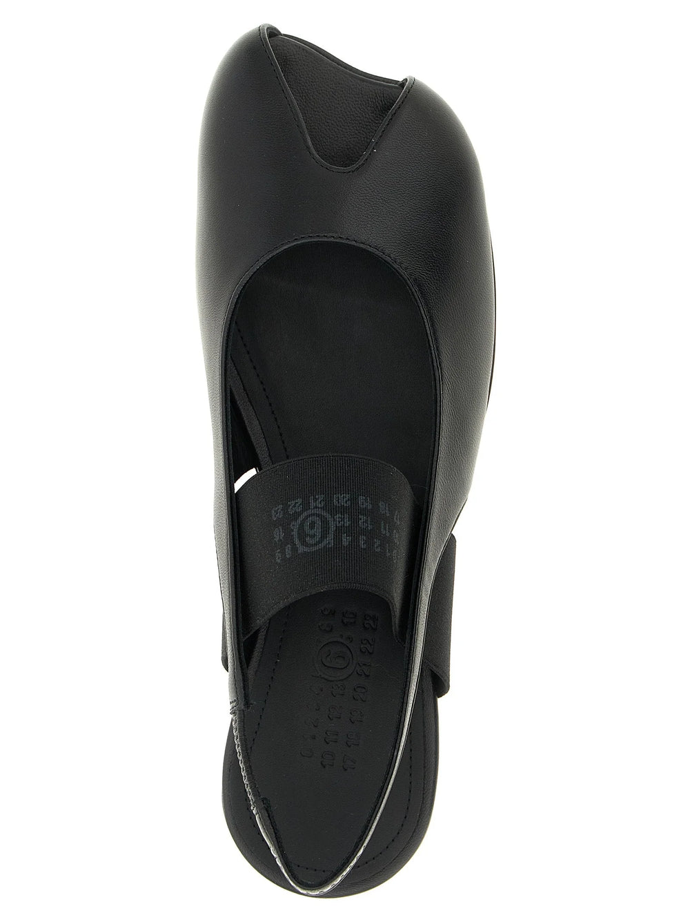 MM6 Maison Margiela Black Lamb Leather Flat Sandals