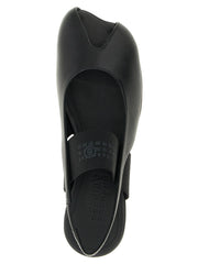 MM6 Maison Margiela Black Lamb Leather Flat Sandals