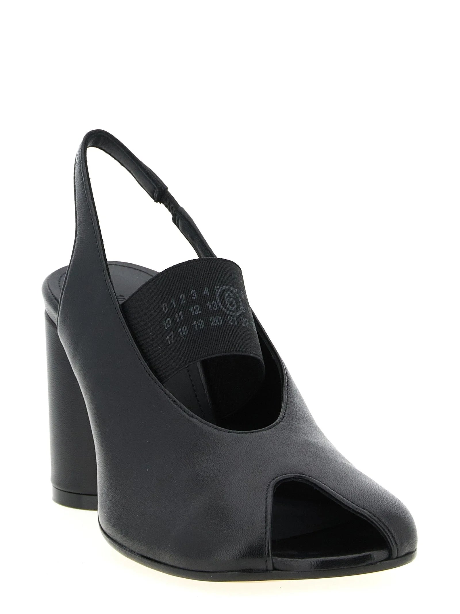 MM6 Maison Margiela Black Lamb Leather Mid Heel Pumps - EU40/US10