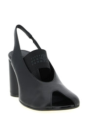 MM6 Maison Margiela Black Lamb Leather Mid Heel Pumps - EU40/US10