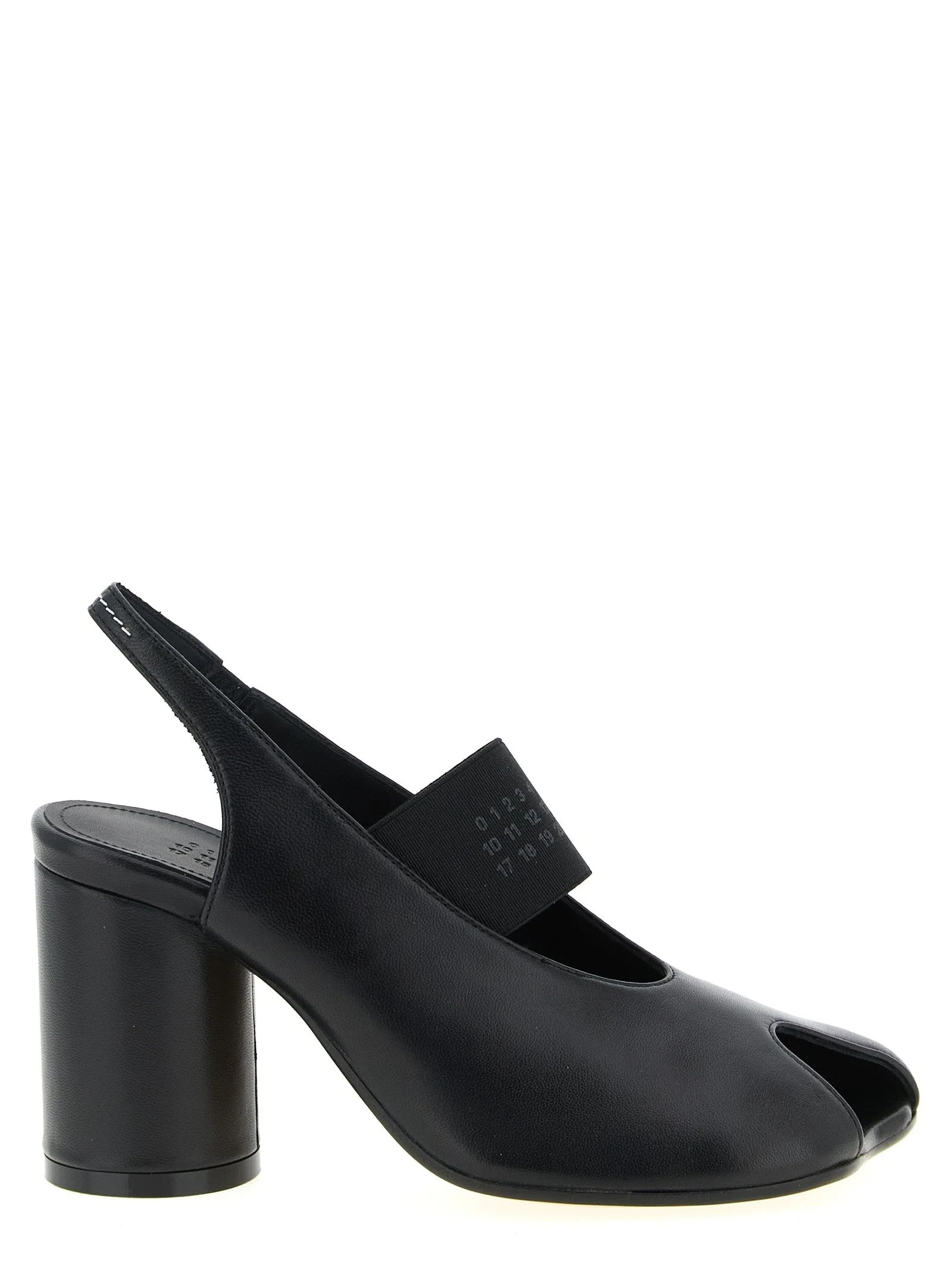 MM6 Maison Margiela Black Lamb Leather Mid Heel Pumps - EU40/US10