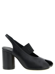 MM6 Maison Margiela Black Lamb Leather Mid Heel Pumps - EU40/US10