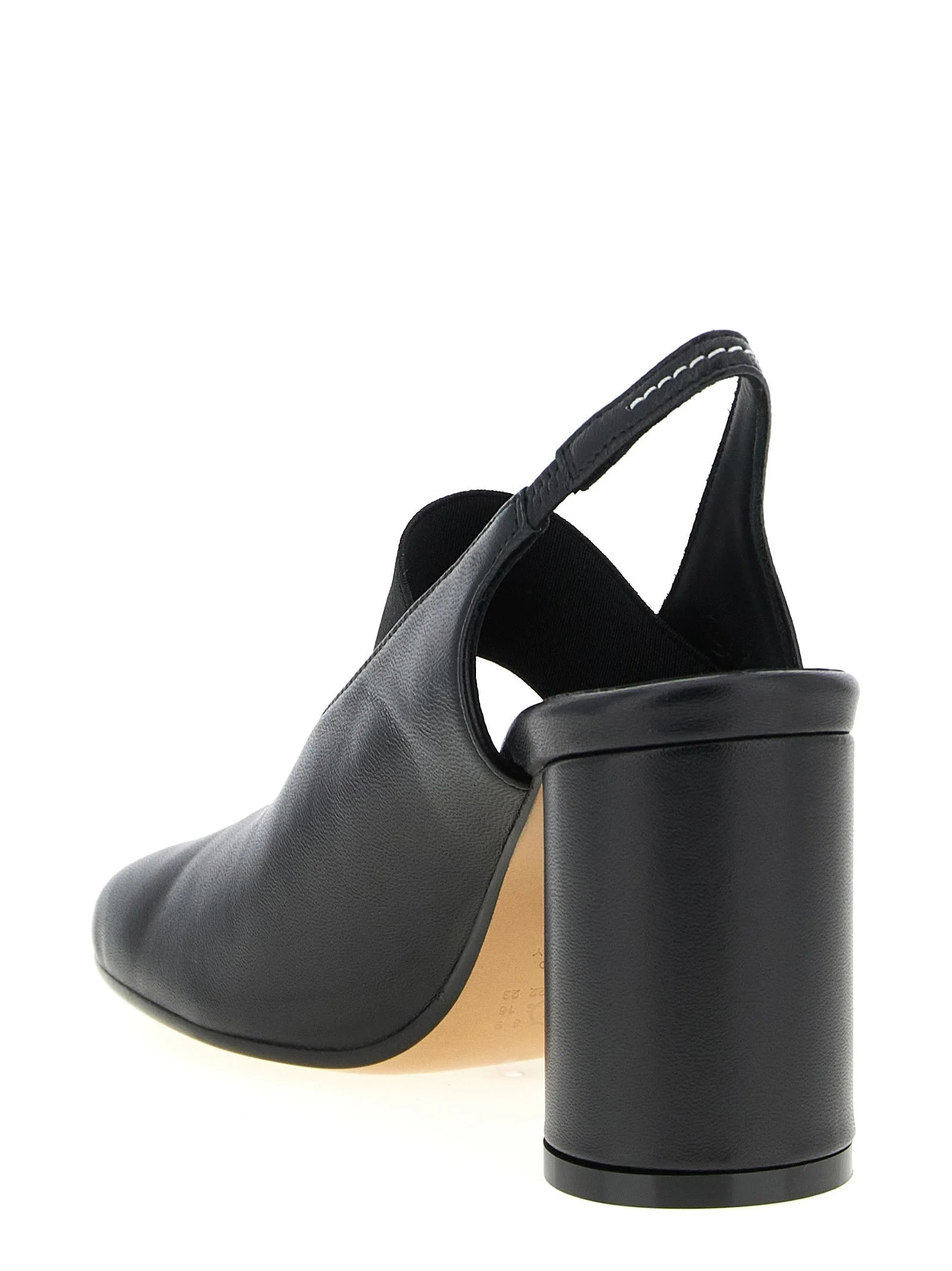 MM6 Maison Margiela Black Lamb Leather Mid Heel Pumps - EU40/US10