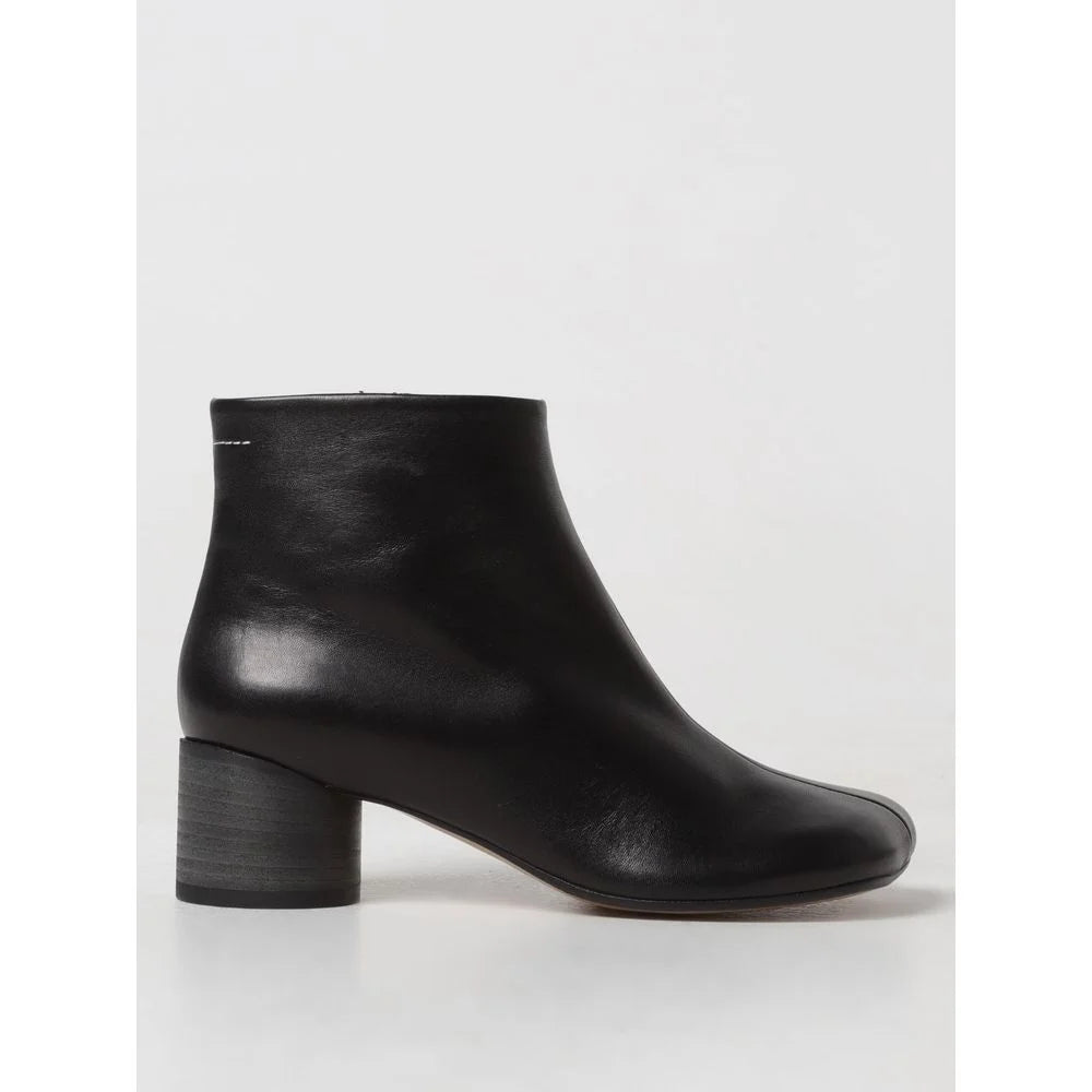 MM6 Maison Margiela Black Leather Ankle Boots - EU40/US10