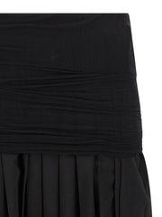MM6 Maison Margiela Black Polyester Midi Skirt
