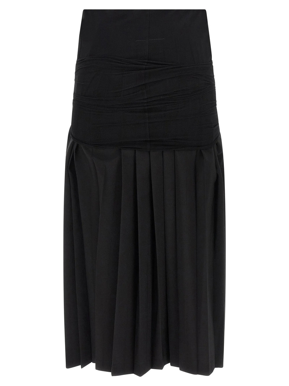 MM6 Maison Margiela Black Polyester Midi Skirt