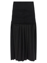 MM6 Maison Margiela Black Polyester Midi Skirt