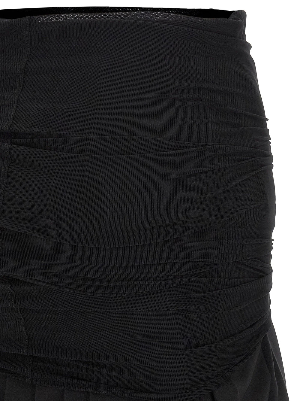MM6 Maison Margiela Black Polyester Midi Skirt