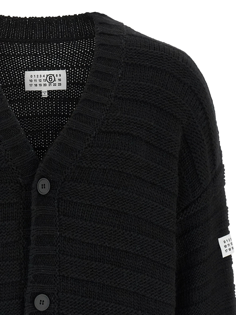 MM6 Maison Margiela Black Virgin Wool Cardigan - M
