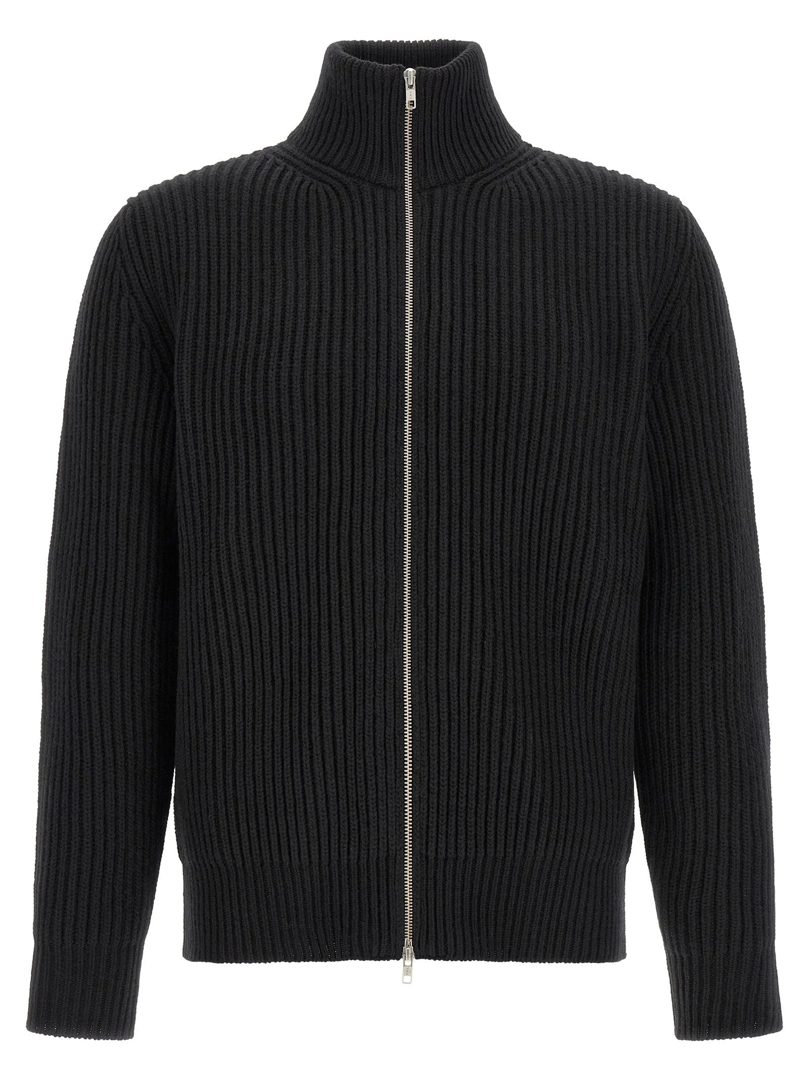 MM6 Maison Margiela Black Wool Full-Length Jacket