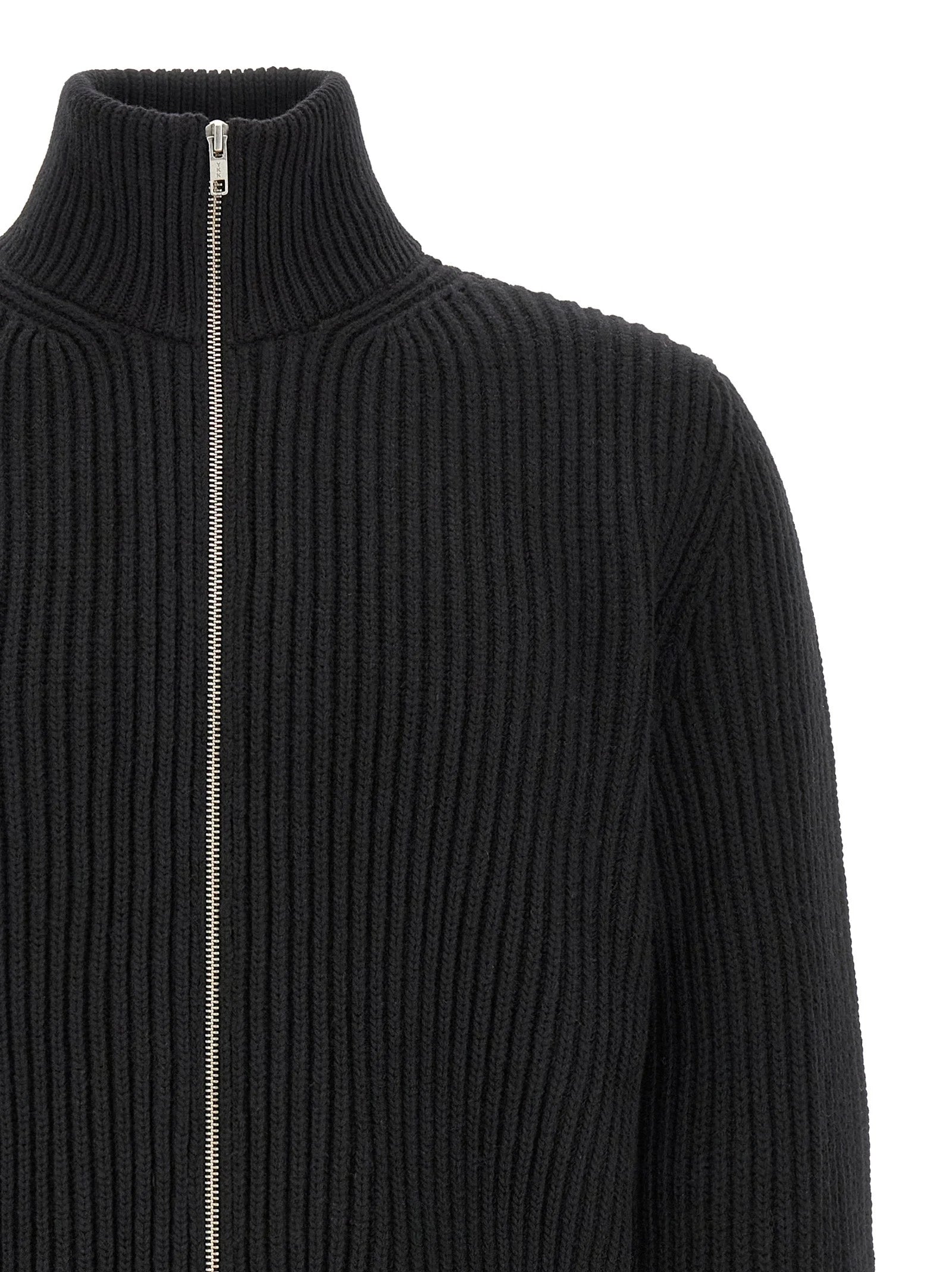 MM6 Maison Margiela Black Wool Full-Length Jacket