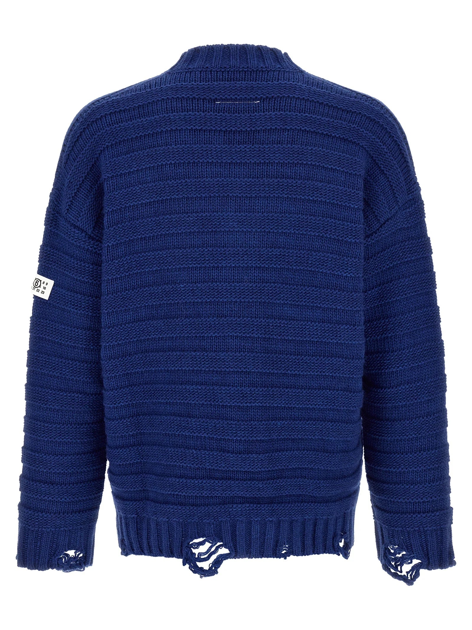MM6 Maison Margiela Blue Virgin Wool Cardigan - M