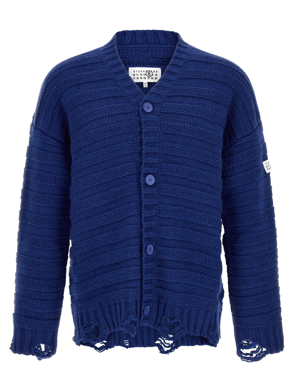 MM6 Maison Margiela Blue Virgin Wool Cardigan - M