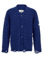 MM6 Maison Margiela Blue Virgin Wool Cardigan - M