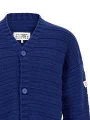 MM6 Maison Margiela Blue Virgin Wool Cardigan - M