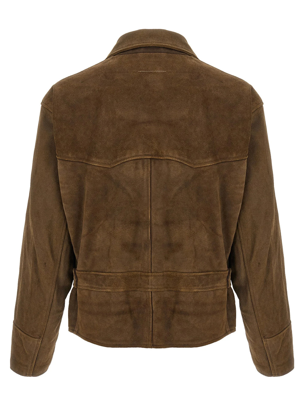 MM6 Maison Margiela Brown Calfskin Leather Jacket