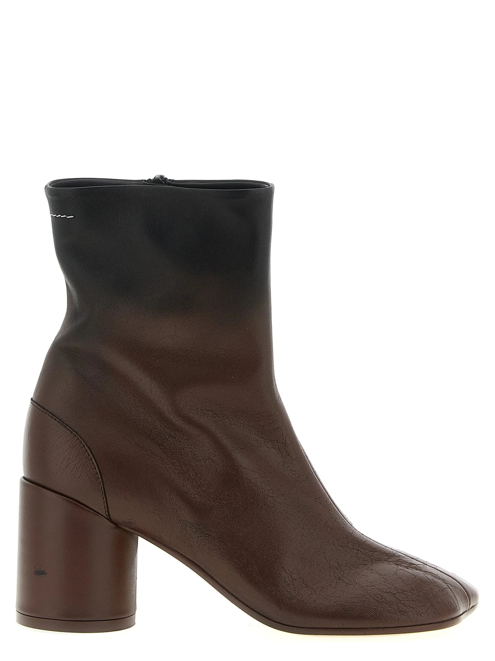 MM6 Maison Margiela Brown Lambskin Ankle Boots - EU37/US7