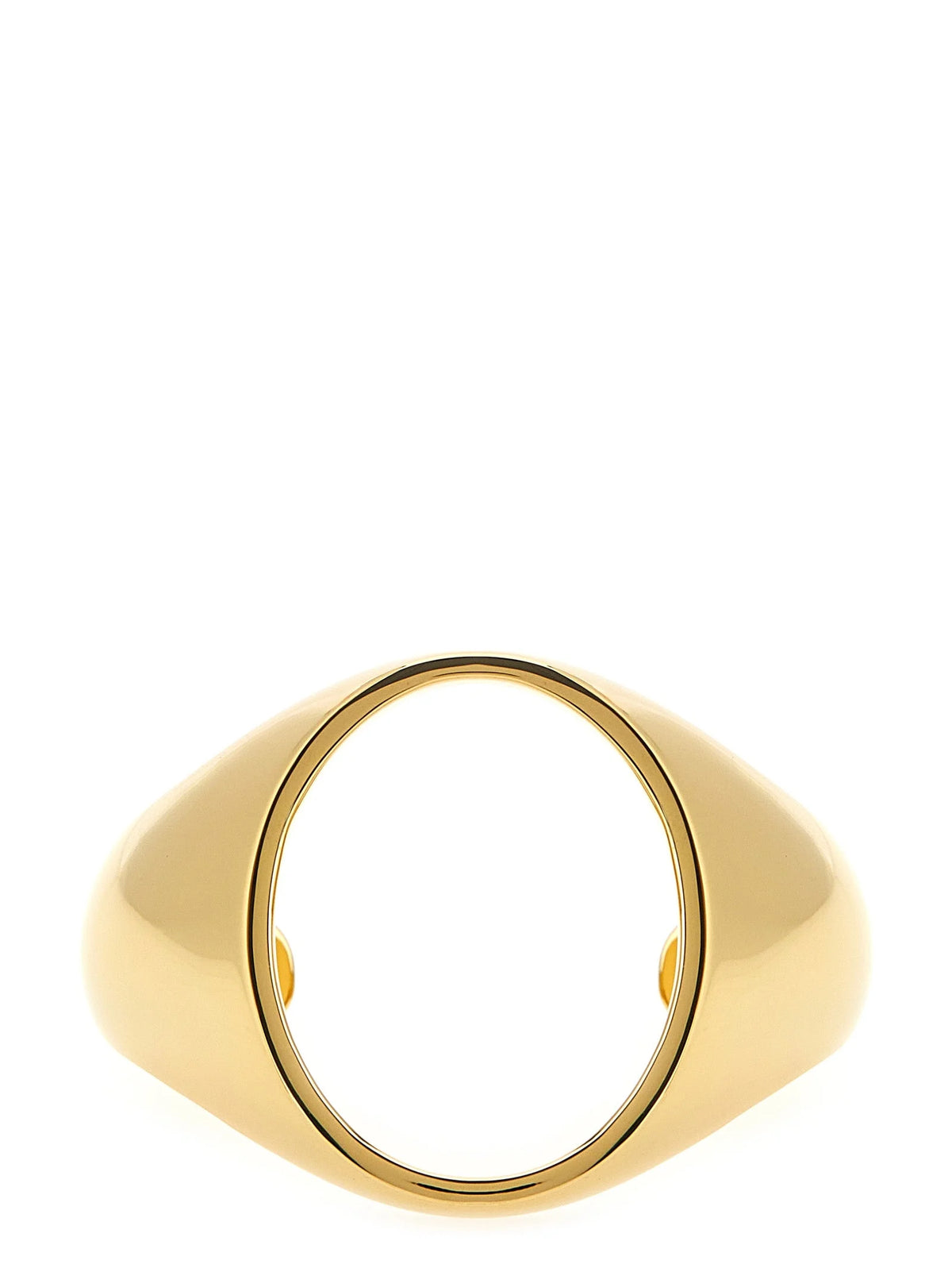 MM6 Maison Margiela gold-tone brass cuff bracelet featuring a minimalist architectural silhouette for women.