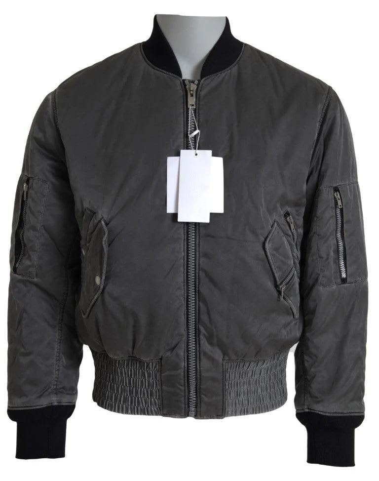 MM6 Maison Margiela Gray Bomber Zipper Pocket Sleeves Jacket - IT46 | S - Bomber Jackets