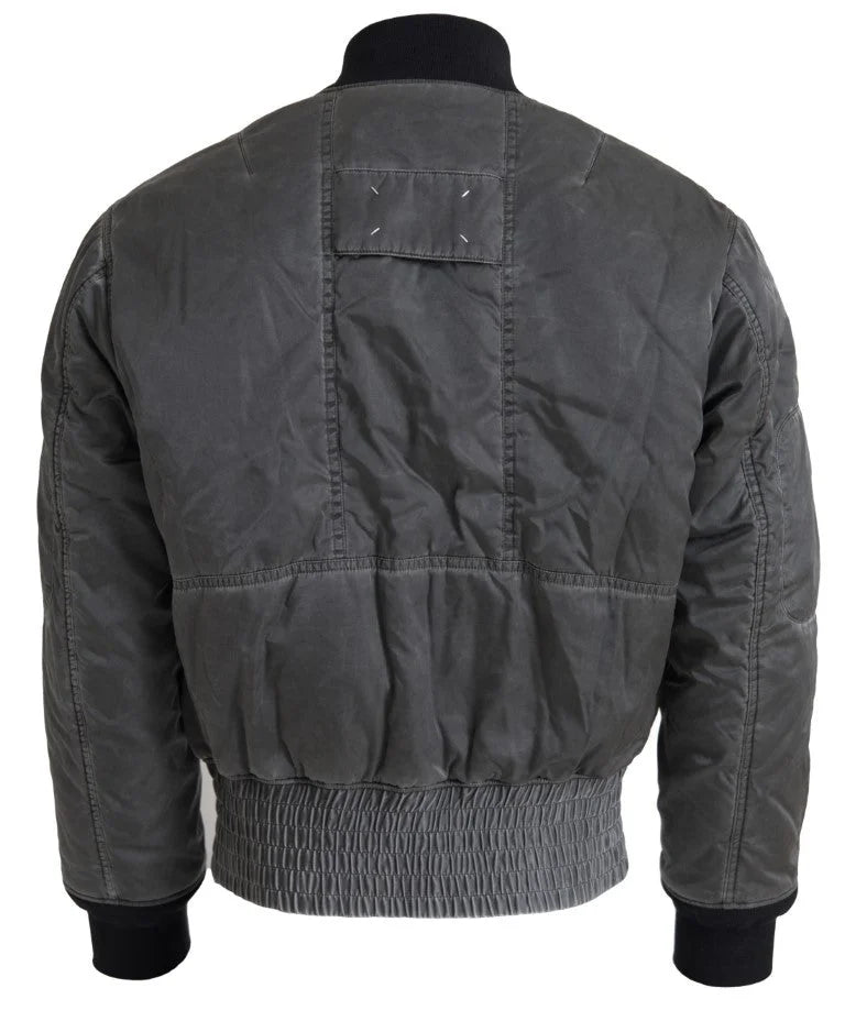 MM6 Maison Margiela Gray Bomber Zipper Pocket Sleeves Jacket - IT46 | S - Bomber Jackets
